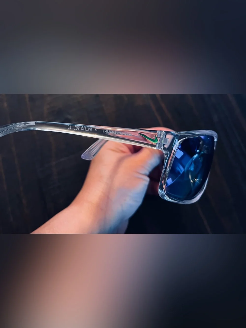 Nike Max Optics ADRENALINE M EV1113 Blue Mirror Sunglasses NEW